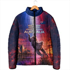 Australia Koala And Kangaroo UFO Padded Jacket Sci-Fi Galaxy Opera House And Uluru