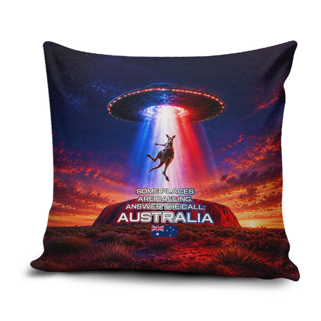 Australia Koala And Kangaroo UFO Pillow Cover Sci-Fi Galaxy Opera House And Uluru