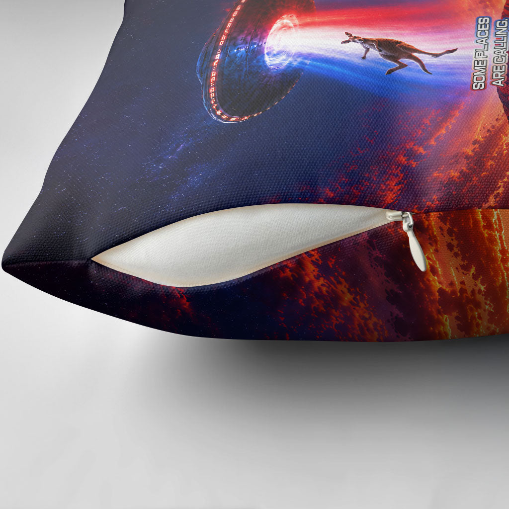 Australia Koala And Kangaroo UFO Pillow Cover Sci-Fi Galaxy Opera House And Uluru