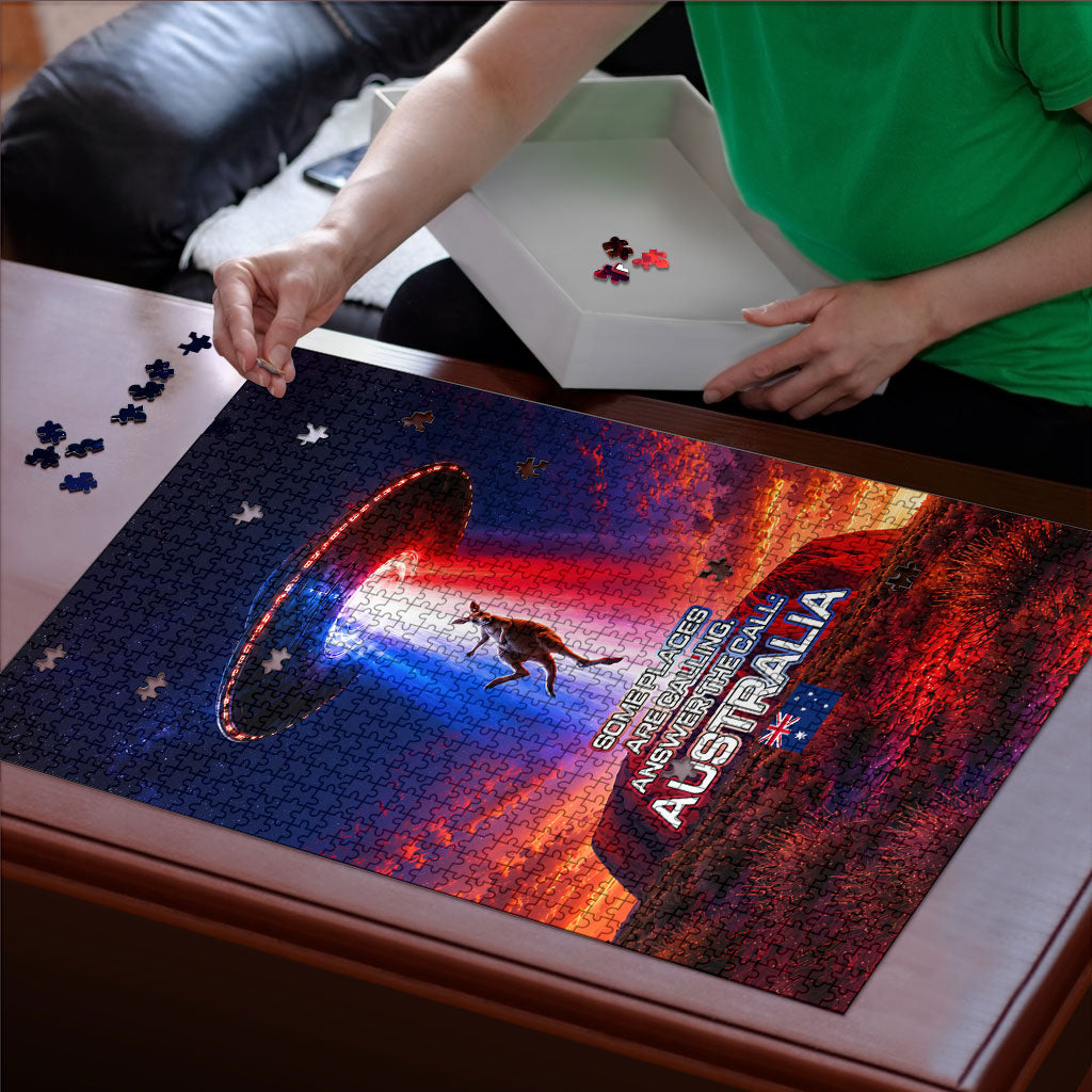 Australia Koala And Kangaroo UFO Puzzle Sci-Fi Galaxy Opera House And Uluru