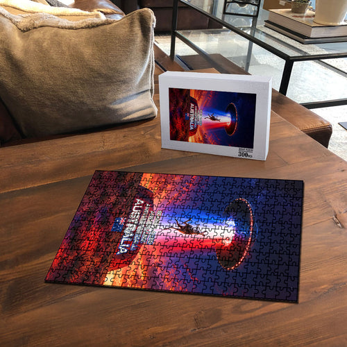Australia Koala And Kangaroo UFO Puzzle Sci-Fi Galaxy Opera House And Uluru