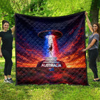 Australia Koala And Kangaroo UFO Quilt Sci-Fi Galaxy Opera House And Uluru