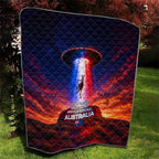 Australia Koala And Kangaroo UFO Quilt Sci-Fi Galaxy Opera House And Uluru