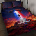 Australia Koala And Kangaroo UFO Quilt Bed Set Sci-Fi Galaxy Opera House And Uluru