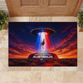 Australia Koala And Kangaroo UFO Rubber Doormat Sci-Fi Galaxy Opera House And Uluru