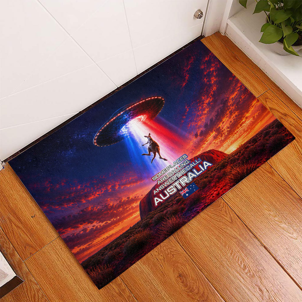 Australia Koala And Kangaroo UFO Rubber Doormat Sci-Fi Galaxy Opera House And Uluru