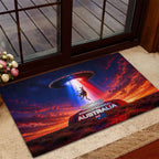 Australia Koala And Kangaroo UFO Rubber Doormat Sci-Fi Galaxy Opera House And Uluru