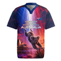 Australia Koala And Kangaroo UFO Rugby Jersey Sci-Fi Galaxy Opera House And Uluru