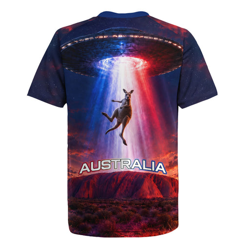 Australia Koala And Kangaroo UFO Rugby Jersey Sci-Fi Galaxy Opera House And Uluru