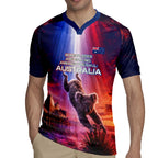 Australia Koala And Kangaroo UFO Rugby Jersey Sci-Fi Galaxy Opera House And Uluru