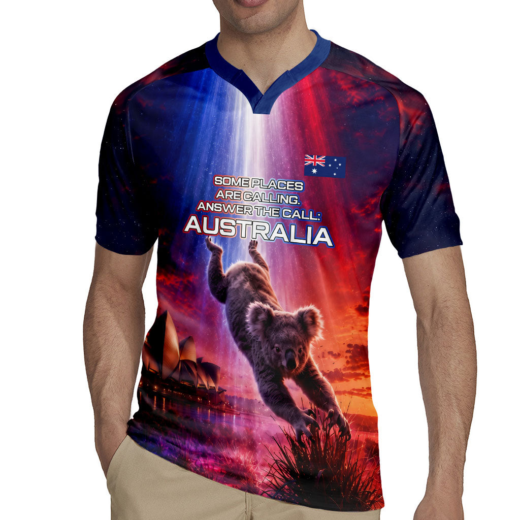 Australia Koala And Kangaroo UFO Rugby Jersey Sci-Fi Galaxy Opera House And Uluru