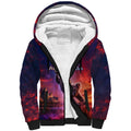 Australia Koala And Kangaroo UFO Sherpa Hoodie Sci-Fi Galaxy Opera House And Uluru