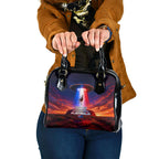 Australia Koala And Kangaroo UFO Shoulder Handbag Sci-Fi Galaxy Opera House And Uluru
