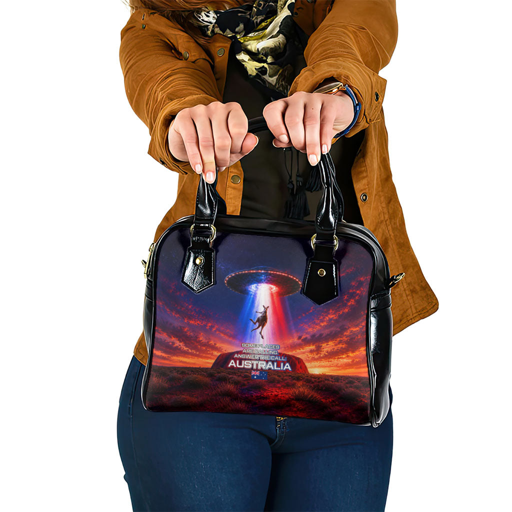 Australia Koala And Kangaroo UFO Shoulder Handbag Sci-Fi Galaxy Opera House And Uluru