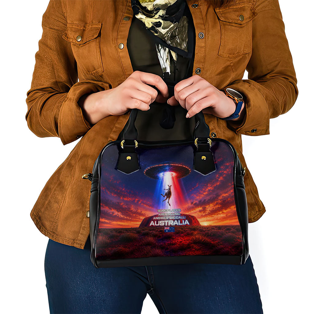 Australia Koala And Kangaroo UFO Shoulder Handbag Sci-Fi Galaxy Opera House And Uluru