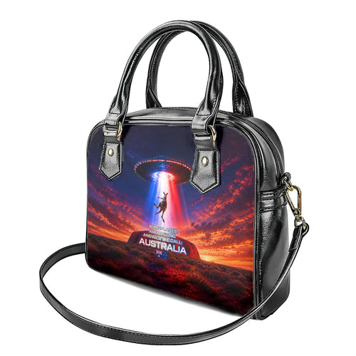 Australia Koala And Kangaroo UFO Shoulder Handbag Sci-Fi Galaxy Opera House And Uluru
