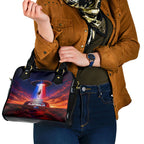 Australia Koala And Kangaroo UFO Shoulder Handbag Sci-Fi Galaxy Opera House And Uluru