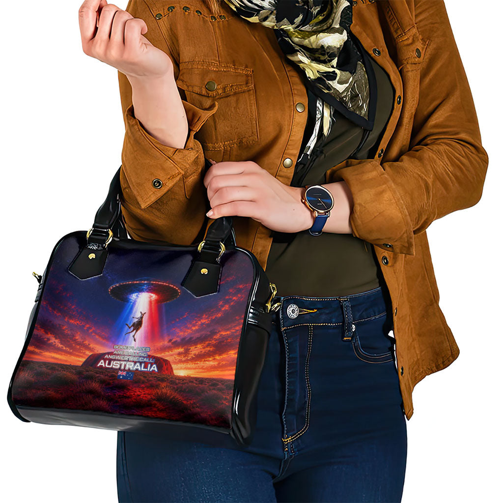 Australia Koala And Kangaroo UFO Shoulder Handbag Sci-Fi Galaxy Opera House And Uluru