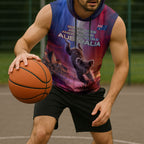 Australia Koala And Kangaroo UFO Sleeveless Hoodie Sci-Fi Galaxy Opera House And Uluru