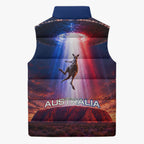 Australia Koala And Kangaroo UFO Sleeveless Puffer Jacket Sci-Fi Galaxy Opera House And Uluru