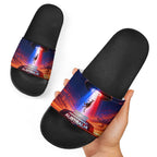 Australia Koala And Kangaroo UFO Slide Sandals Sci-Fi Galaxy Opera House And Uluru