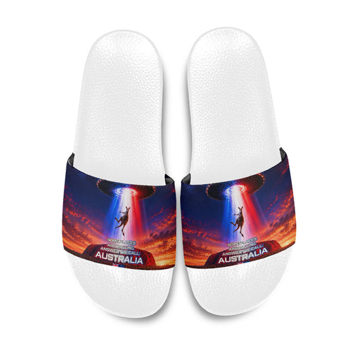 Australia Koala And Kangaroo UFO Slide Sandals Sci-Fi Galaxy Opera House And Uluru