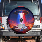 Australia Koala And Kangaroo UFO Spare Tire Cover Sci-Fi Galaxy Opera House And Uluru
