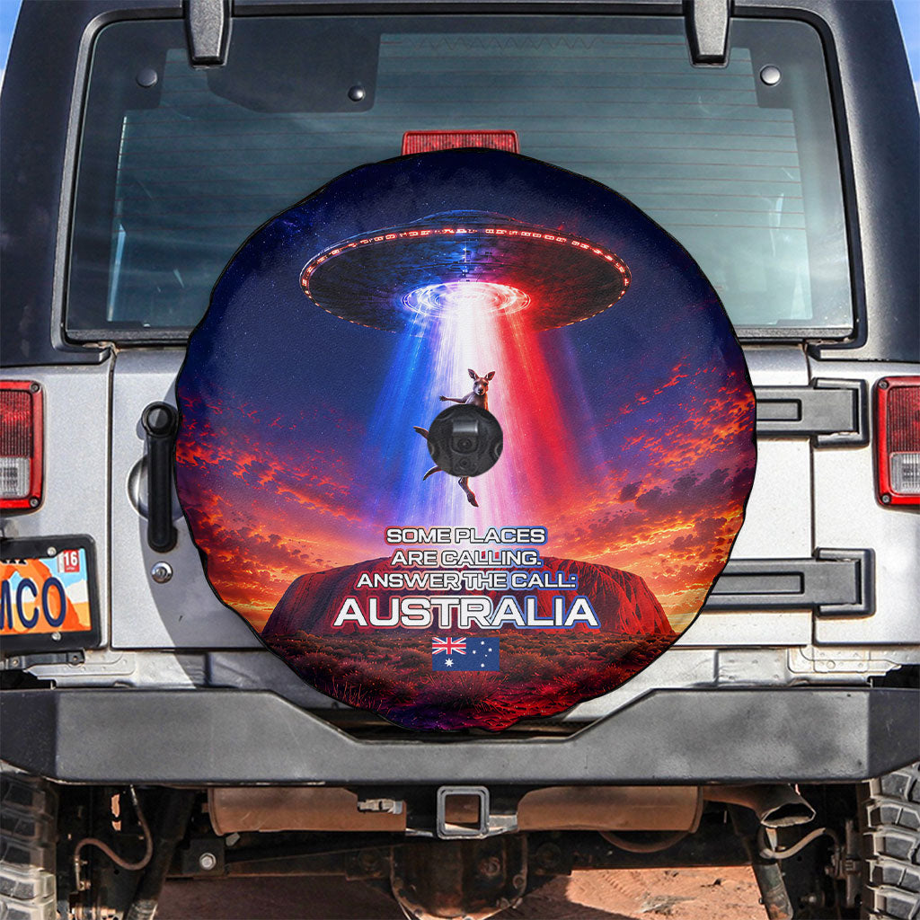 Australia Koala And Kangaroo UFO Spare Tire Cover Sci-Fi Galaxy Opera House And Uluru