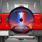 Australia Koala And Kangaroo UFO Spare Tire Cover Sci-Fi Galaxy Opera House And Uluru