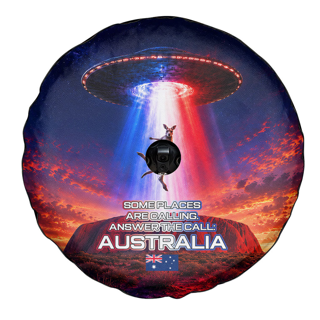 Australia Koala And Kangaroo UFO Spare Tire Cover Sci-Fi Galaxy Opera House And Uluru