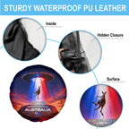 Australia Koala And Kangaroo UFO Spare Tire Cover Sci-Fi Galaxy Opera House And Uluru