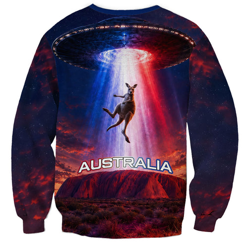 Australia Koala And Kangaroo UFO Sweatshirt Sci-Fi Galaxy Opera House And Uluru