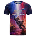 Australia Koala And Kangaroo UFO T Shirt Sci-Fi Galaxy Opera House And Uluru