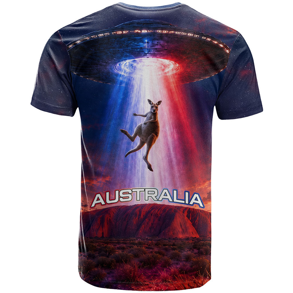 Australia Koala And Kangaroo UFO T Shirt Sci-Fi Galaxy Opera House And Uluru