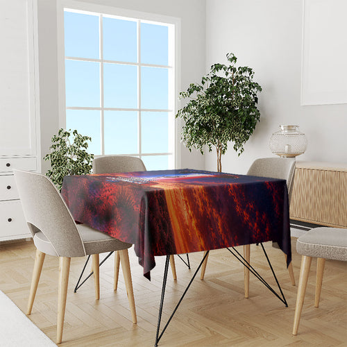 Australia Koala And Kangaroo UFO Tablecloth Sci-Fi Galaxy Opera House And Uluru