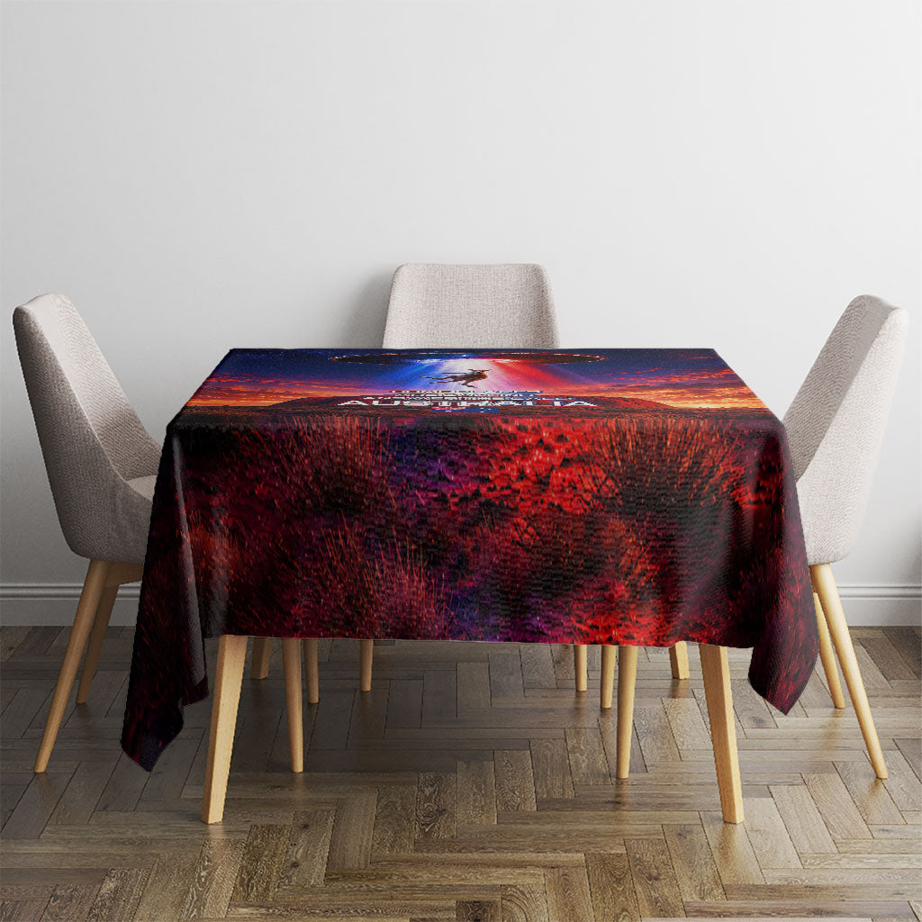 Australia Koala And Kangaroo UFO Tablecloth Sci-Fi Galaxy Opera House And Uluru