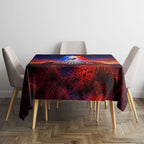 Australia Koala And Kangaroo UFO Tablecloth Sci-Fi Galaxy Opera House And Uluru