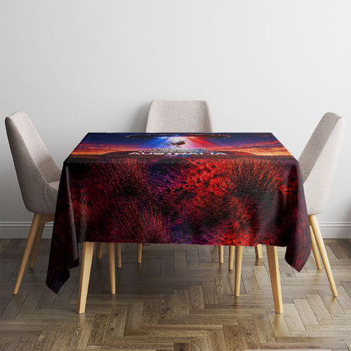 Australia Koala And Kangaroo UFO Tablecloth Sci-Fi Galaxy Opera House And Uluru