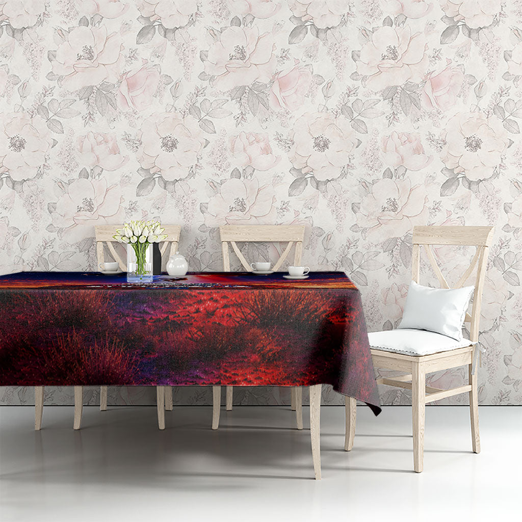 Australia Koala And Kangaroo UFO Tablecloth Sci-Fi Galaxy Opera House And Uluru