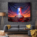Australia Koala And Kangaroo UFO Tapestry Sci-Fi Galaxy Opera House And Uluru