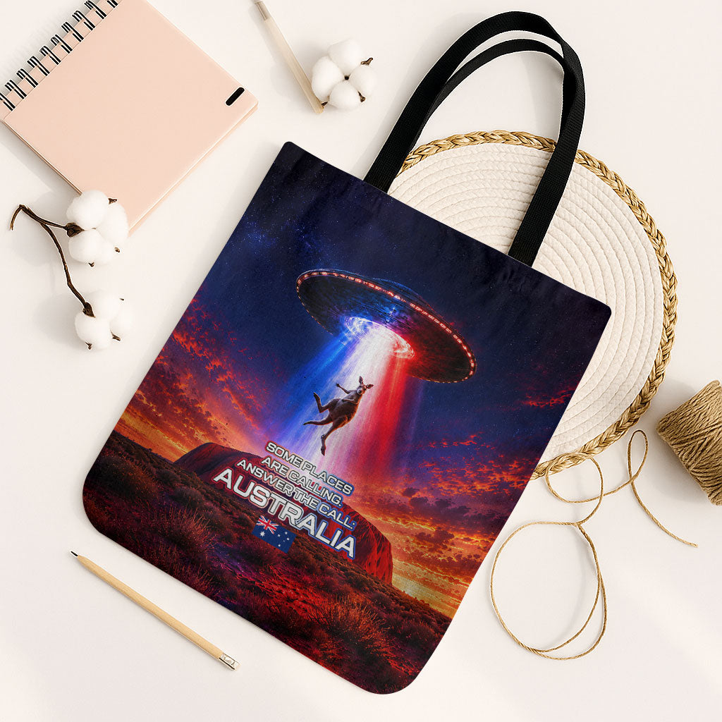 Australia Koala And Kangaroo UFO Tote Bag Sci-Fi Galaxy Opera House And Uluru