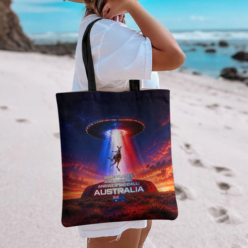 Australia Koala And Kangaroo UFO Tote Bag Sci-Fi Galaxy Opera House And Uluru