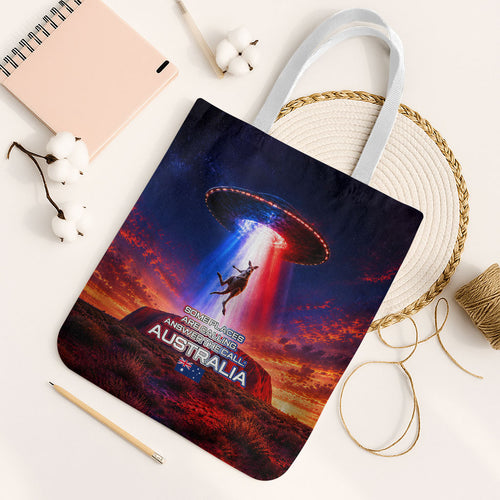 Australia Koala And Kangaroo UFO Tote Bag Sci-Fi Galaxy Opera House And Uluru