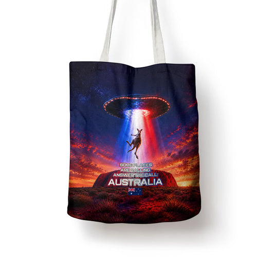 Australia Koala And Kangaroo UFO Tote Bag Sci-Fi Galaxy Opera House And Uluru