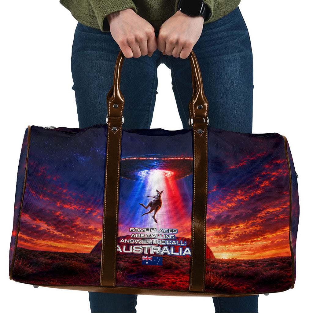 Australia Koala And Kangaroo UFO Travel Bag Sci-Fi Galaxy Opera House And Uluru