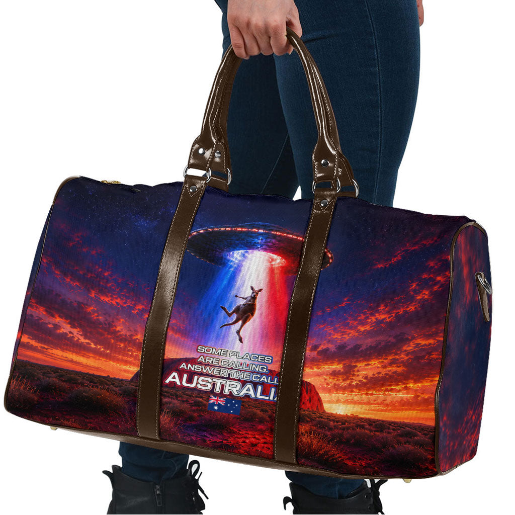 Australia Koala And Kangaroo UFO Travel Bag Sci-Fi Galaxy Opera House And Uluru