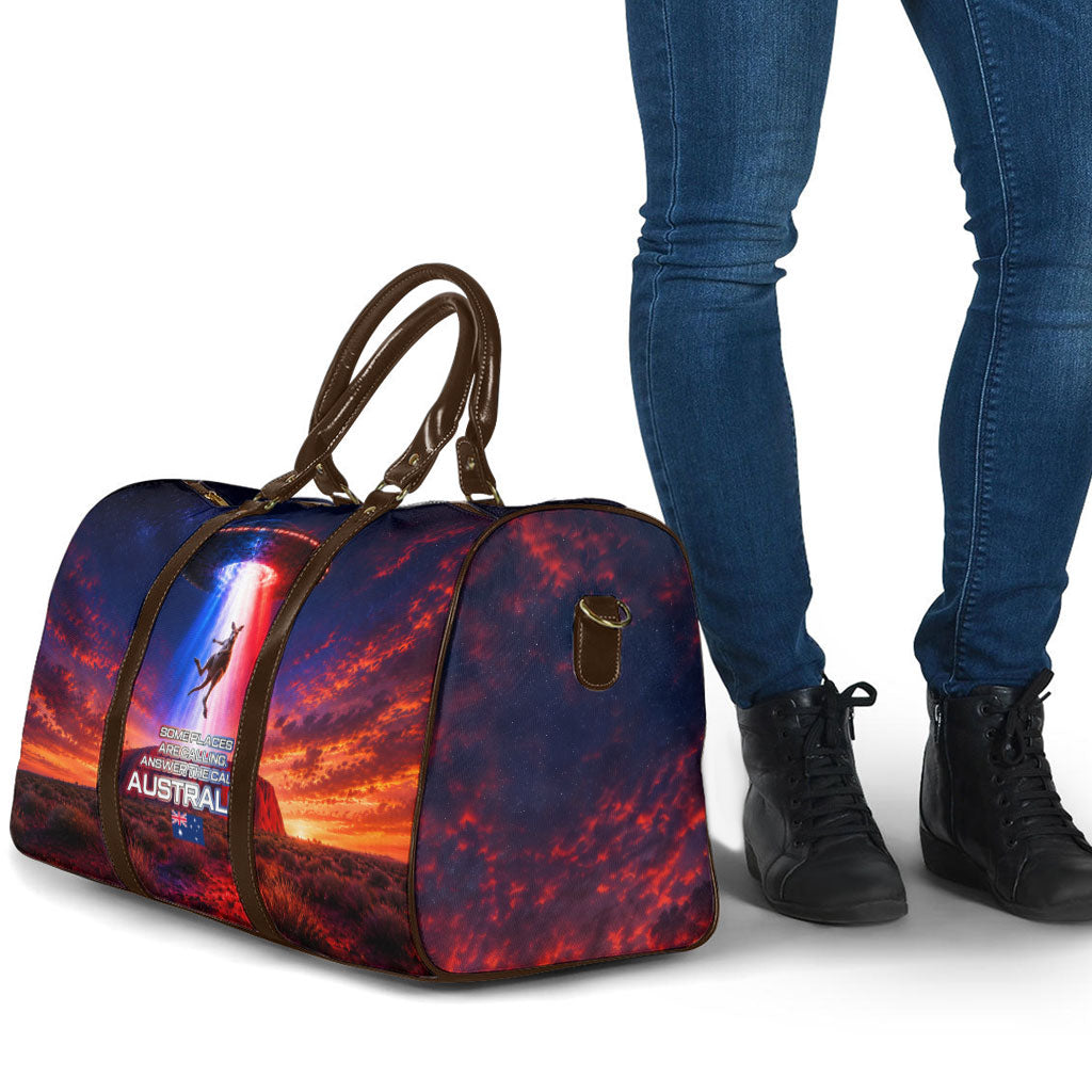 Australia Koala And Kangaroo UFO Travel Bag Sci-Fi Galaxy Opera House And Uluru