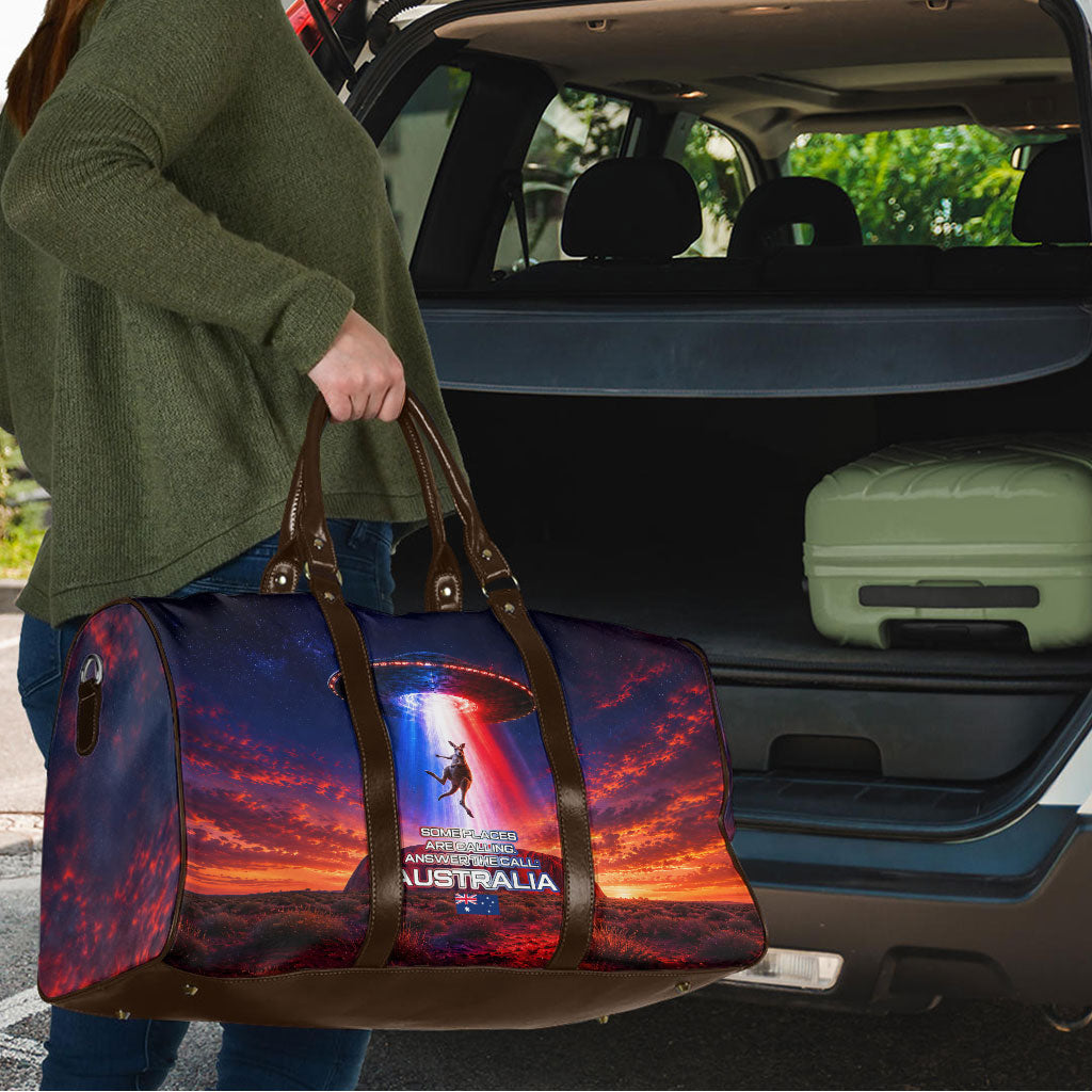 Australia Koala And Kangaroo UFO Travel Bag Sci-Fi Galaxy Opera House And Uluru