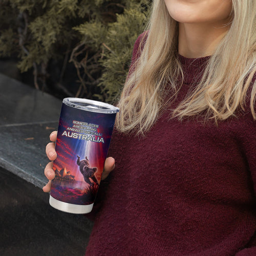 Australia Koala And Kangaroo UFO Tumbler Cup Sci-Fi Galaxy Opera House And Uluru