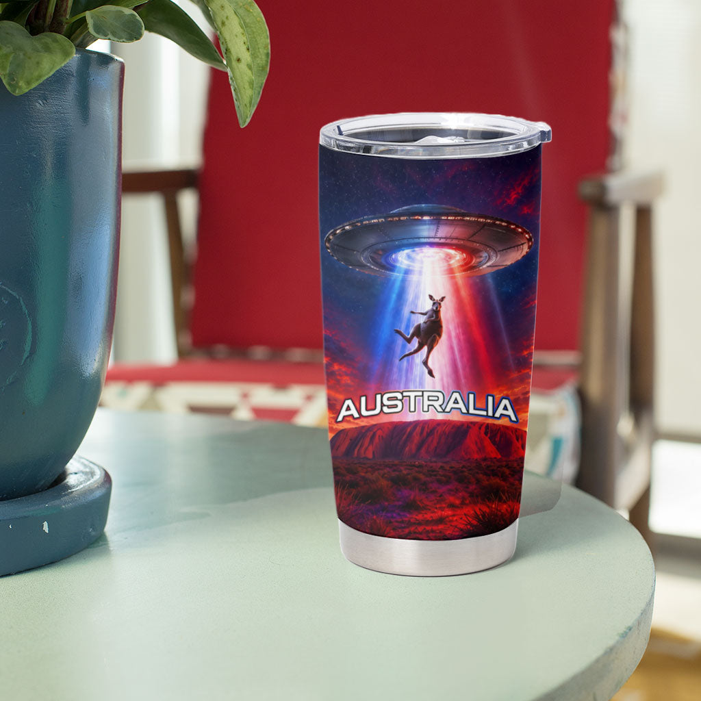 Australia Koala And Kangaroo UFO Tumbler Cup Sci-Fi Galaxy Opera House And Uluru